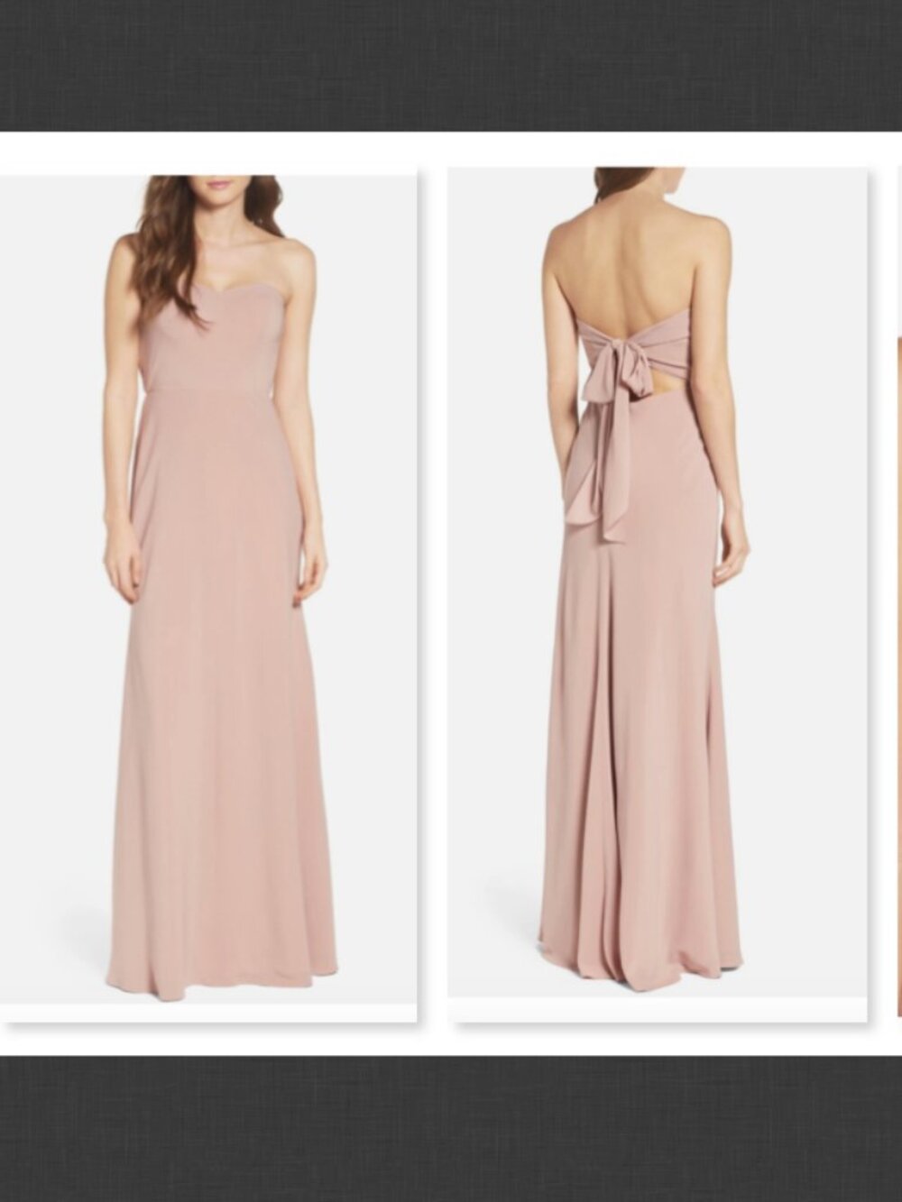 NEW $279 Jenny Yoo Collection Kylie Tie Back Strapless Gown Size 14